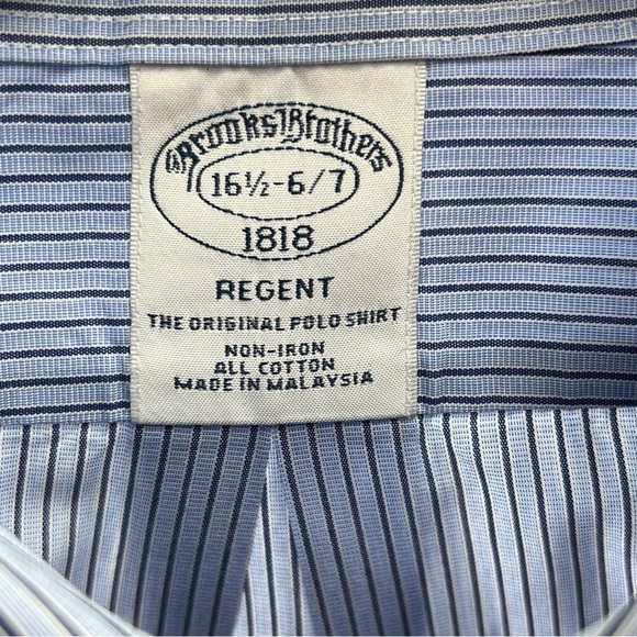 Brooks Brothers 16 1/2 - 6-7 Blue Dress Shirt - Picture 4 of 5